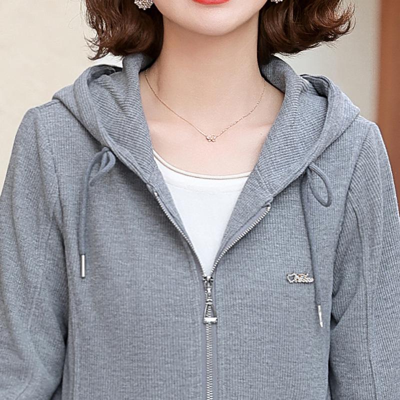 Costum Sport Casual de Primăvară și Toamnă 2025: Set din două piese cardigan și bluză pentru femei de vârstă mijlocie