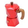 Italian Coffee Maker Aluminum Dual Valve 2 Cup 3D Stovetop Coffee Maker Pot for Cuban Cafe Brewing Home Camping Red