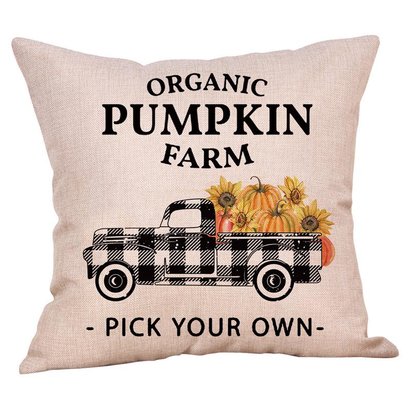 Autumn Pumpkin & Maple Leaf Gnome Throw Pillow Cover for Thanksgiving Decor 45x45cm