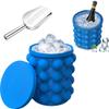 Seau à Glace en Silicone 2 en 1 Tasse à Glace avec Couvercle Type Pression Fabricant de Glaçons Facile à Démouler pour Cocktails Givrés Boissons au Whisky