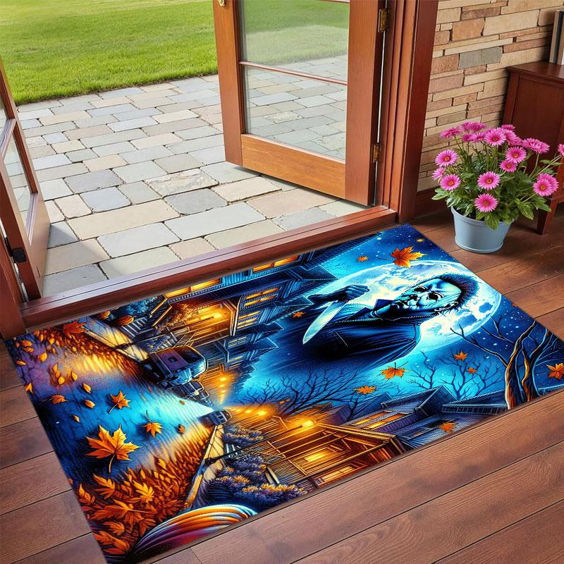 Crystal Velvet Rug Soft Non Slip Indoor Floor Mat Home DecorHalloween Michael Myers