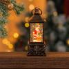 Antique Musical Snowfall Light-Up Lantern Ornament, Water-Filled Christmas Night Light Gift.