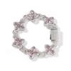 Hip-hop Rap Chain, Unlimited Four-leaf Clover Bracelet, Fashionable Cool Ruffian Handsome Premium 5A Zircon Color Necklace.