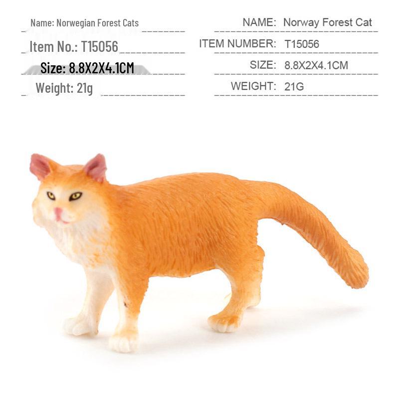 Children's Black and White Kitten Simulation Set - Toy Cat Figurine