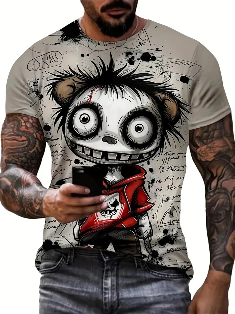 

Смешная мужская футболка с принтом животных, повседневные футболки с коротким рукавом, свитера с круглым вырезом, винтажные футболки, мужская свободная одежда, спортивная одежда S