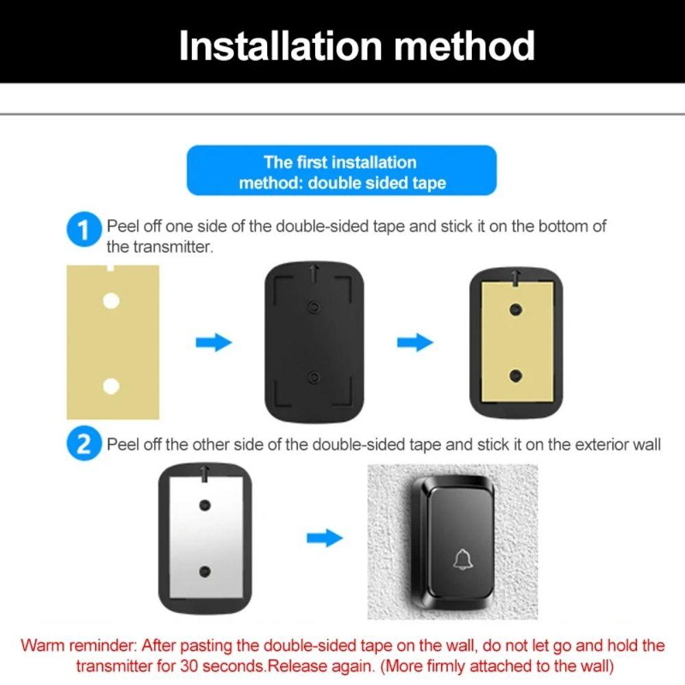 60 Chimes Wireless Doorbell 300M Range Welcome Doorbell Door Chime Kit  Indoor Outdoor Use