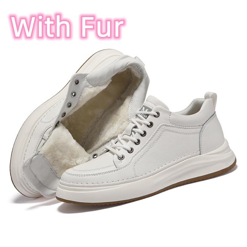 

2024 Новые мужские зимние плюшевые сноубутсы на каждый день, мужские кроссовки с низким верхом, мужские ботильоны из натуральной кожи, нескользящая мужская повседневная обувь 44