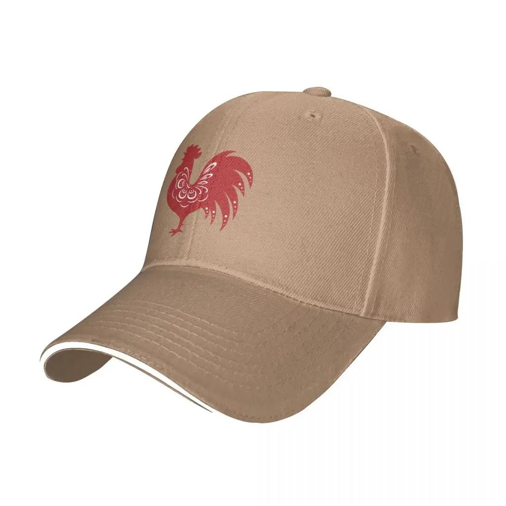Red rooster icon art Baseball Cap Cosplay Snap Back Hat Bobble Hat Girl'S Hats Unisex's
