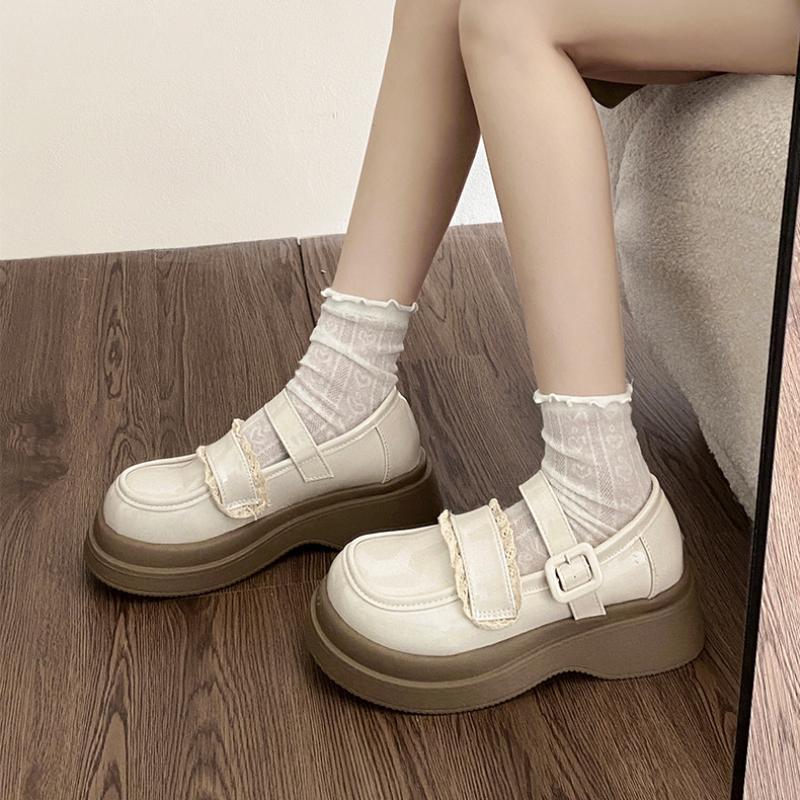 Fashion Retro French Mary Jane Single Shoe Women's 2024 New Summer Round Toe Design Versatile Thick Sole Small Leather Zapatos Mujer