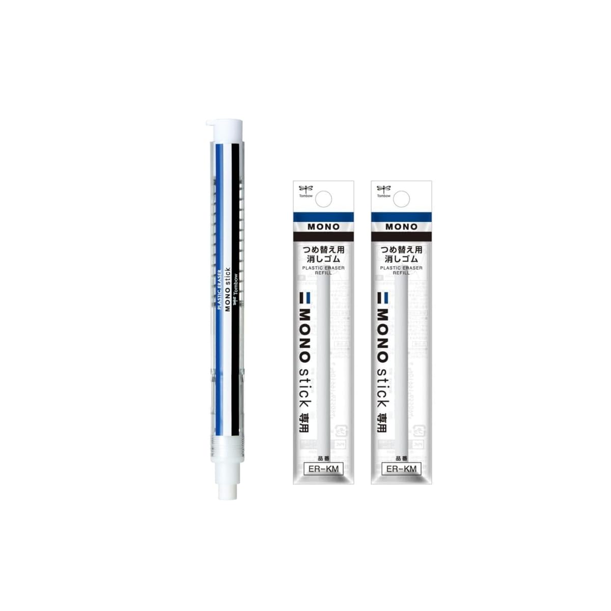 

Tombow Pencil MONO Stick Pen Mono Replacement Eraser Set Eraser, Color, Retractable, Holder, 2-Pack JCC-121A ER-KM-5P