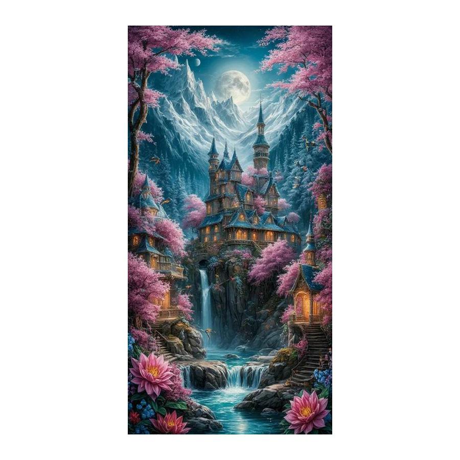 Snow Mountain Moon Castle Large Size Diamond Painting New Collection Scenery Diy Full Drill Rhinestone Embroidery Mosaic Cross Stitch Kits