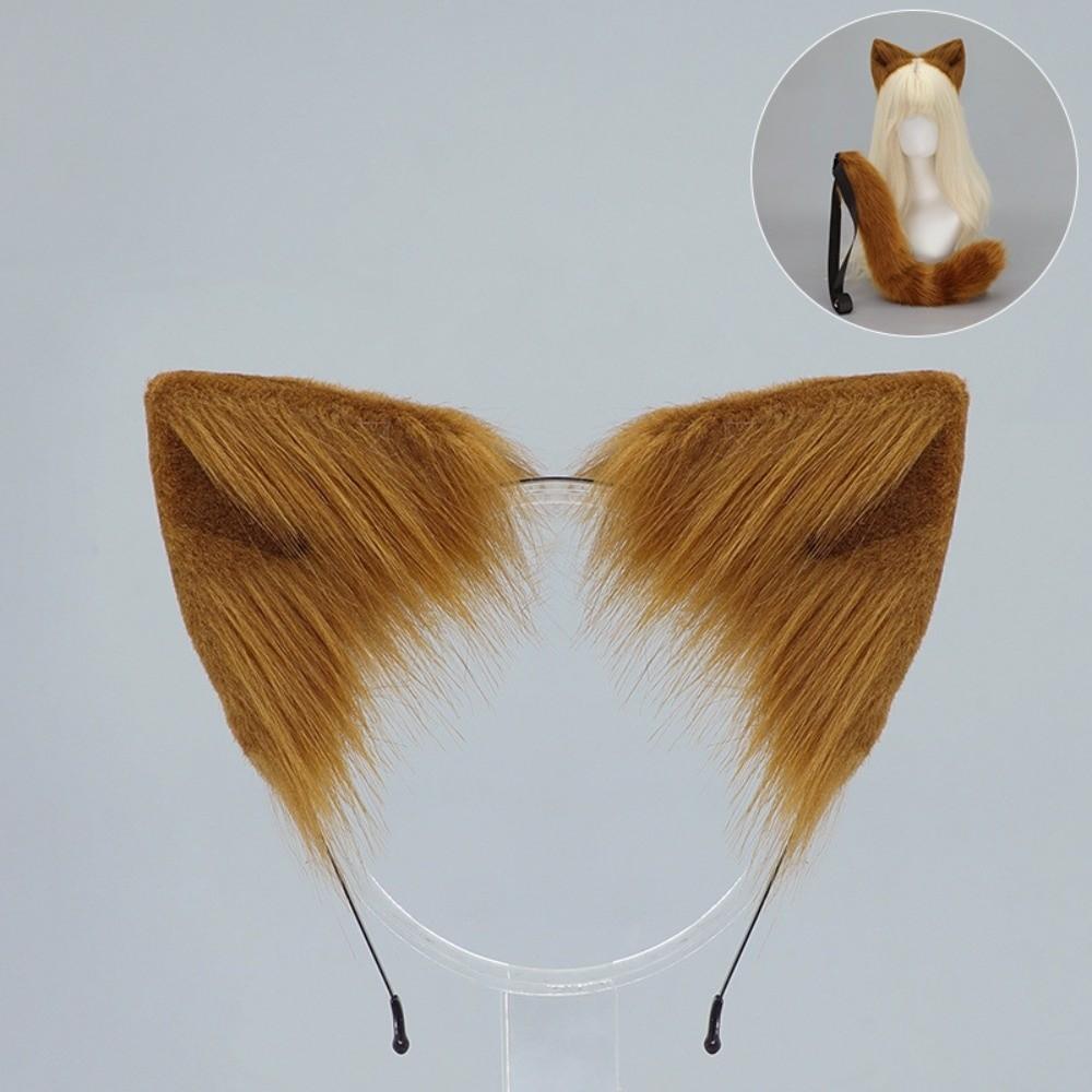 Plüsch-Katzenohren-Haarreif Realistische Tierohren Haarband Neues flauschiges Katzenohren- und Schwanz-Set Haaraccessoires