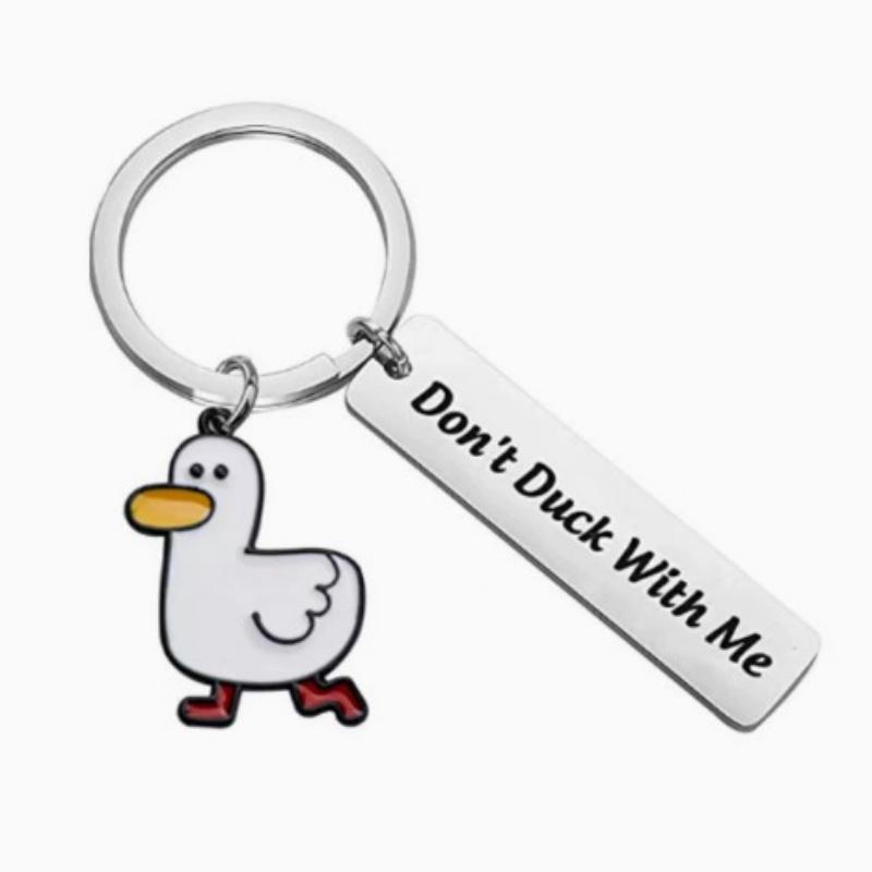 

Charm for Boyfriend Girlfriend Keychain 1pc Couples Jewelry I Ducking Love You cute Cute Duck Funny Lover Gift 3 срібний
