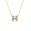 Women's Shiny Zirconia Clavicle Necklace: Fashionable Titanium Steel 'H' Pendant Bestseller