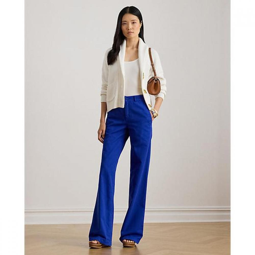 Lauren Ralph Lauren Cotton Twill Wide Leg Pants 0