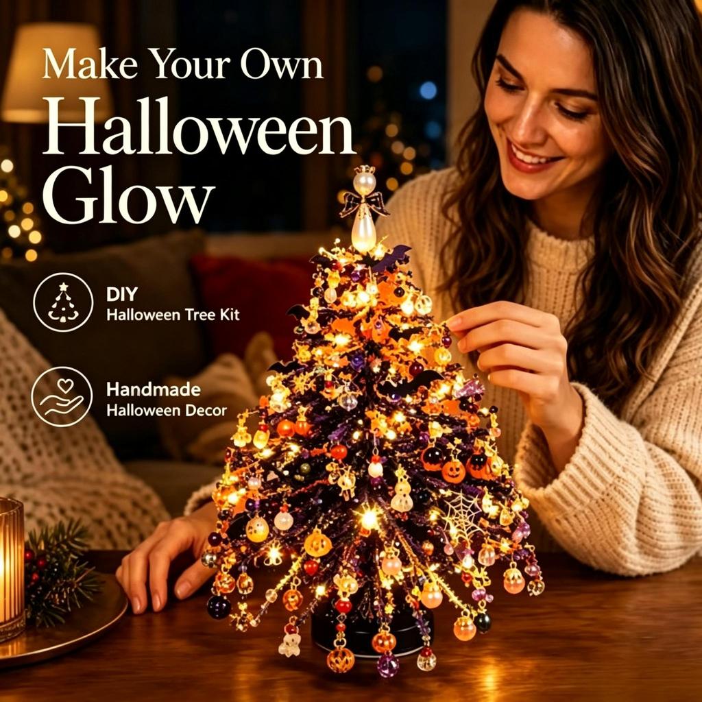 DIY Perlen-Lichterketten-Weihnachtsbaum-Bausatz Bunte Feiertags-Schreibtischdekoration Handgemachtes Bastelgeschenk