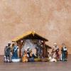 Statuine Presepe di Natale Resine Statua Scena Natività con Stalla Statua Sacra Famiglia Centrotavola Decorazioni per la Casa