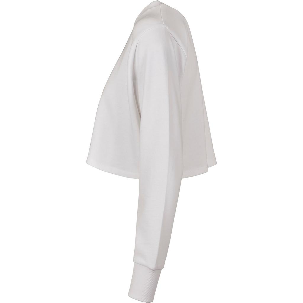 Build Your Brand Womens/Ladies Cropped Terrycloth Crew Neck Jumper