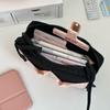 1 Piece Cute Fashion Bow Pencil Case Soft Fabric Casual Large Capacity Stationery Case Portable School Pen Bag Student