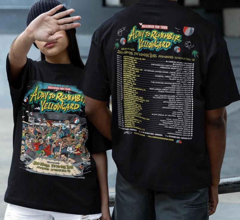 Yellowcard x A Day to Remember 2025 Tour T-Shirt Band Merch Unisex T-Shirt L