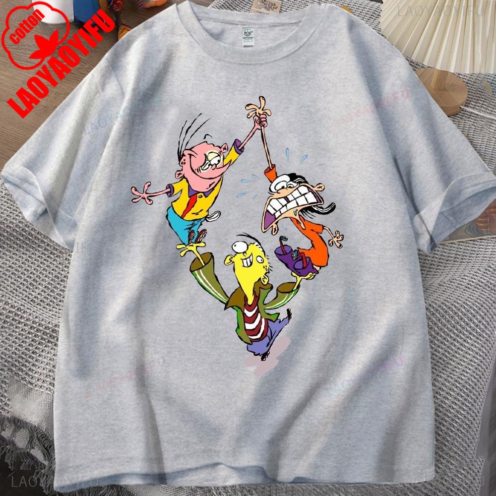 Ed,Edd N Eddy Man T Shirt Ed,Edd N Eddy Printed T-shirt Tops Hip-hop Novelty Trend Simple Style for Outdoor Enthusiasts