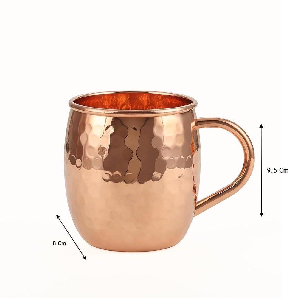 Copper Mule Mug, Handcrafted Shiny Moscow Mule Beer Mug Cup, Cocktail Serveware, , Drinks, & Gifts, Best for Parties (500 ml) Set of 8
