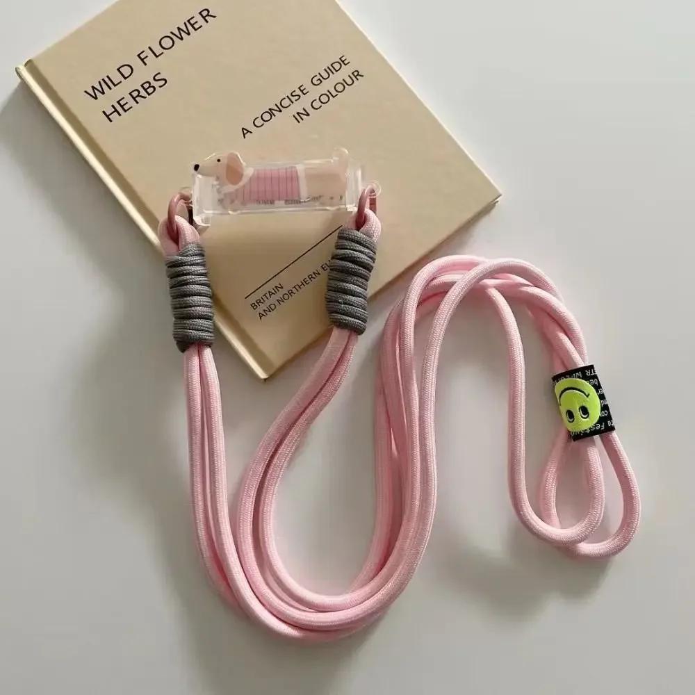Cartoon Dog Rabbit Phone Crossbody Chain Stand Back Clip Holder Detachable Neck Strap Hanging Rope Adjustable