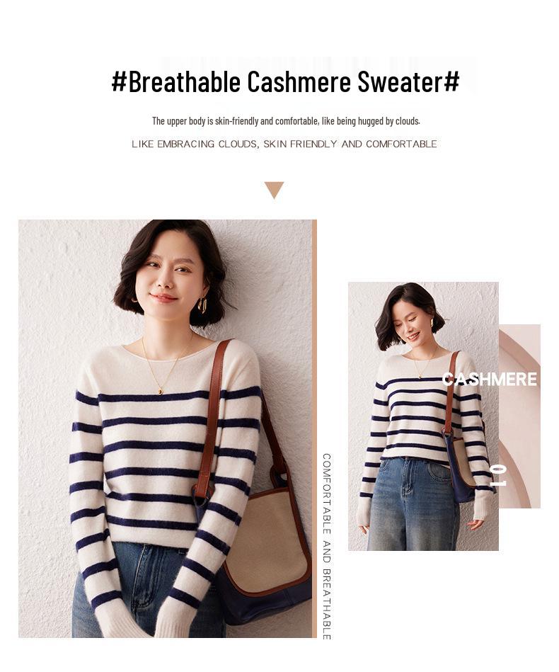 2026 Lokasha Women's Seamless Cashmere One-Piece Sweater, Round Neck Pullover, Base Layer, Autumn/Winter Knitwear.