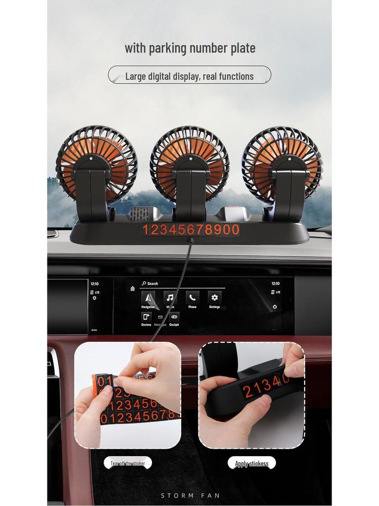 24V/12V Doppelkopf USB LKW Ventilator - Kraftvoller Wind & Multifunktional