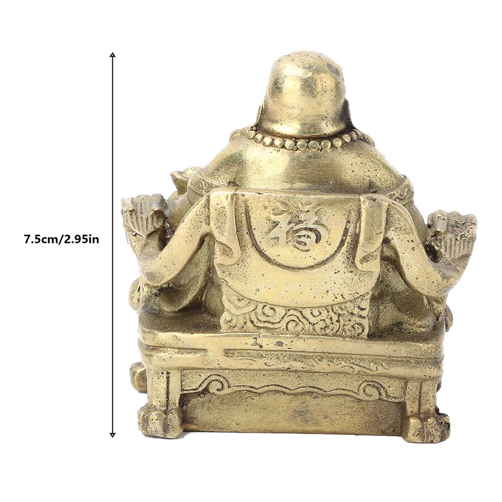 Čistá mosaz Usmívající se Maitréja Buddha Geomantická sbírka Symbol bohatství a štěstí