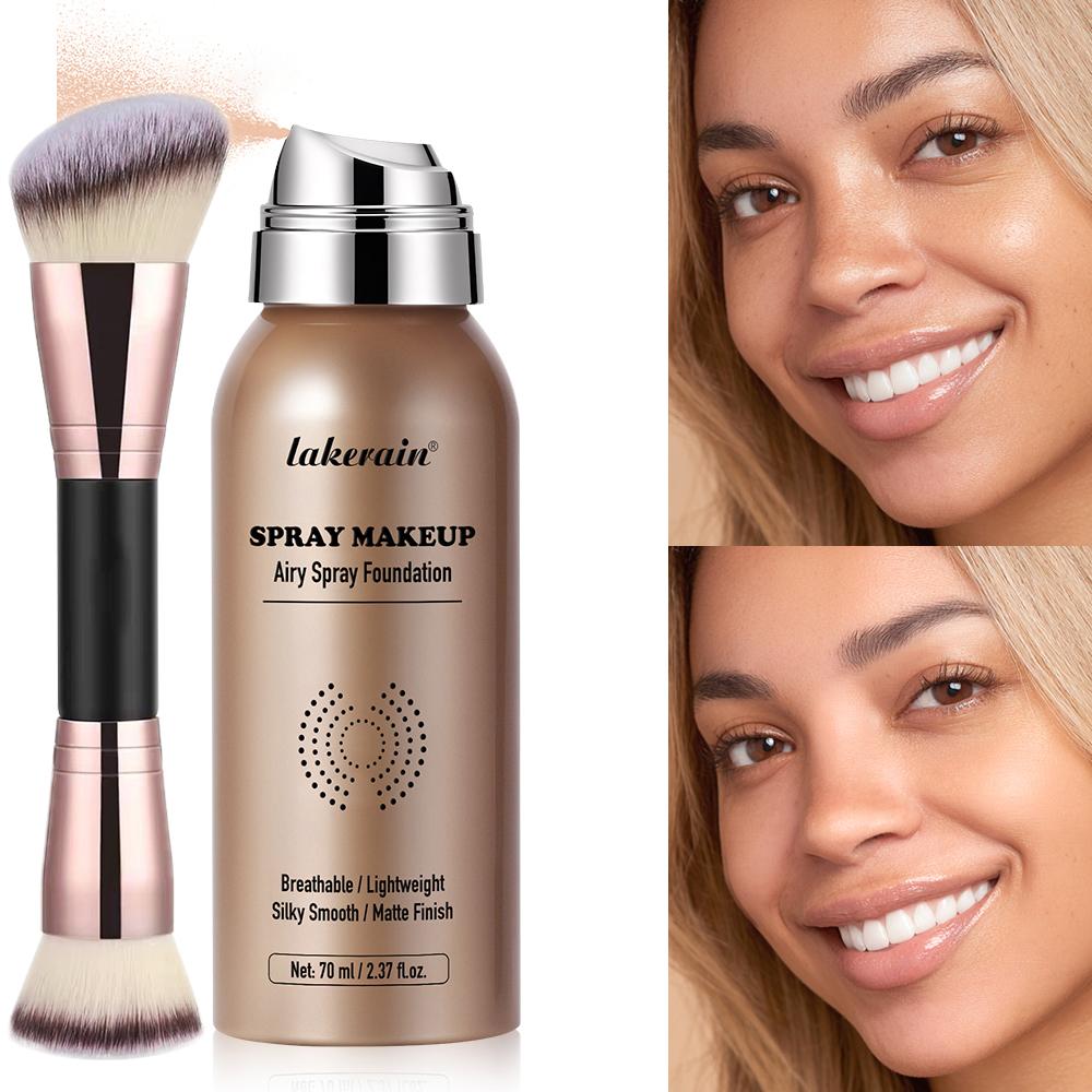 Xiaomi 2pcs Spray Foundation With Brush Magic Airbrush Makeup 70ml Long Lasting Water Proof Oil Control Matte Full Coverage