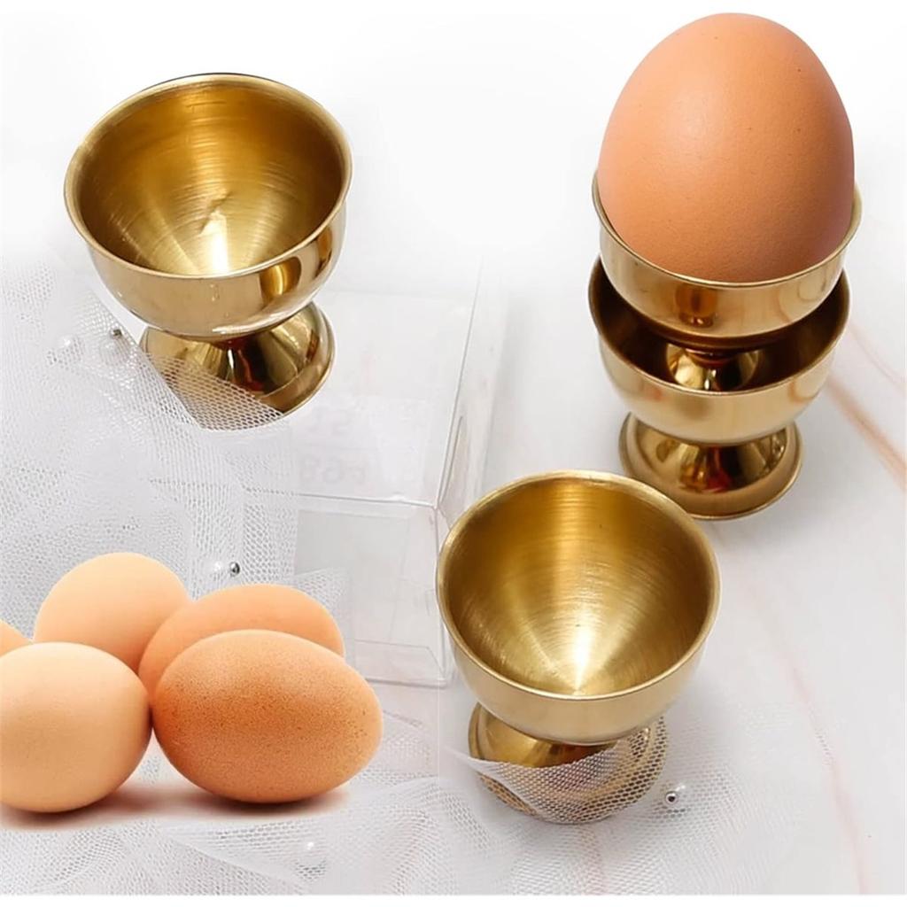 2026 Neue Eierbecher aus Edelstahl, Goldener Eierhalter Set of 8 für hart gekochte weiche Eier Küchenwerkzeug