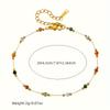 Tobillera de Tono Dorado con Piedras Naturales Multicolor – Joyería Boho Delicada de Cuentas para Mujeres, Ajustable, Regalo de Verano para la Playa