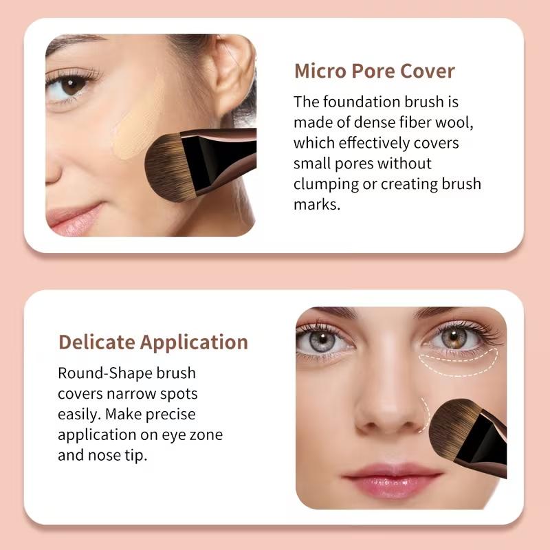 1/2Pcs Ultra Thin Foundation Brush Synthetic Bristles Precision Application For Liquid Cream Streak-Free All Skin Types Tools