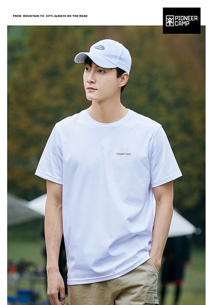 Outdoor embroidered letter printed round neck versatile short sleeved T-shirt for summer fashion outdoor men's wear