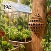 Bee House for Garden Wall-Mounted House, Outdoor Pollinator Shelter, Honeycomb Design Backyard Station Plastic Hotel Solitary Bees, Decor Fence