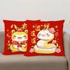 Lucky 2025 Snake Year Throw Pillowcase Wealth Cushion Cover Chinese New Year Pillow Case Sofa