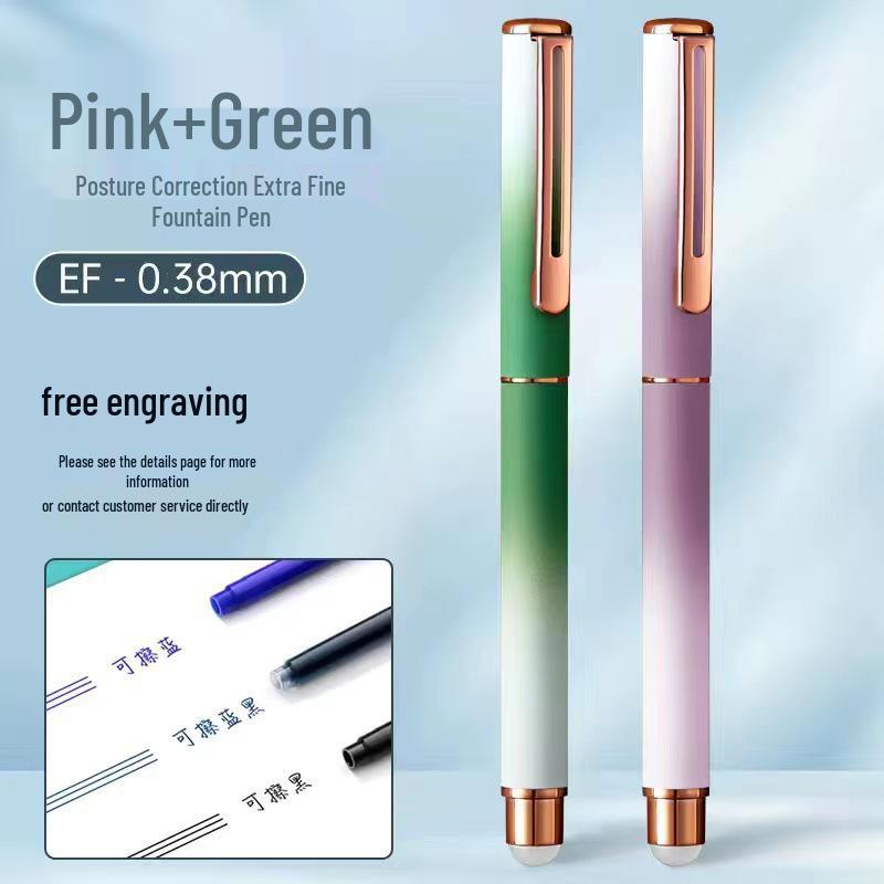 Erasable Calligraphy Fountain Pen, Grade 3, with Hidden Nib and Posture Correction, 0.38mm, Replaceable Ink for Kids