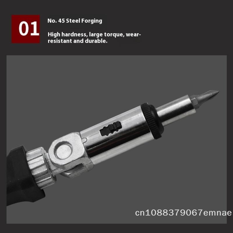 1/4 Inch Hex Multi-Function Magnetic Bit Ratchet Screwdriver with Variable 0-180 Degrees Angle Capability for Left And Right Tur