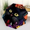 1pc Cat Flowers Automatic Folding Umbrella - Compact 8-Rib Design, Durable Plastic & Iron, Lightweight for Outdoor Daily Use055