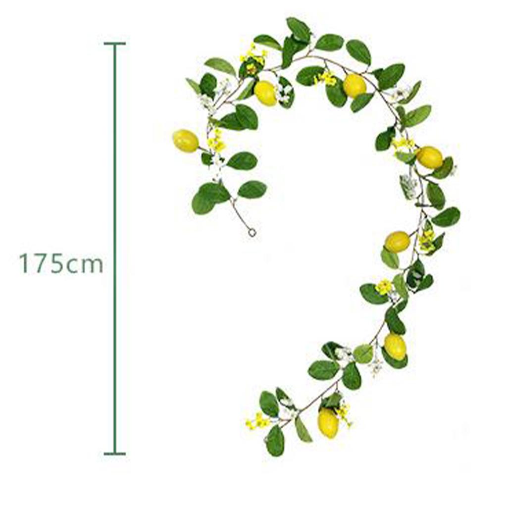 Artificial Lemon Garland Hanging Lemon Rattan Fake Lemon Garland With Eucalyptus Leaves Front Door Vine Kitchen Outdoor Decor