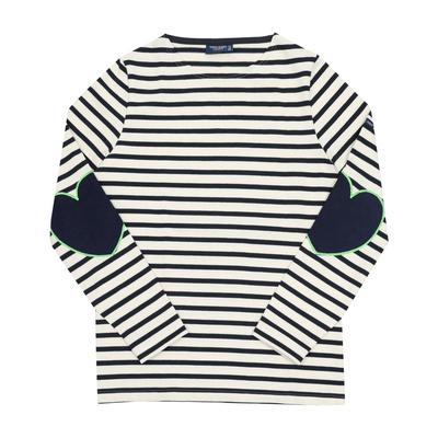SainT JameS Dame S T-shirt Albue hjerte-lapp Bojani Stribe Mari Tonic 8649 Råhvid