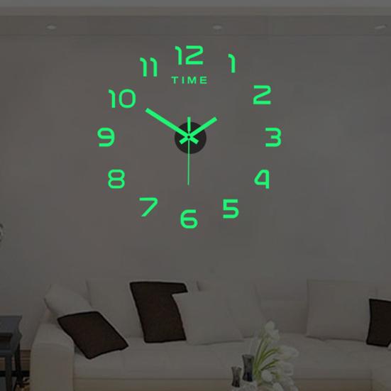 Luminous Wall Clock Modern Design Easy to Install Battery Powered Silent Decorative 3D