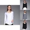 Simple Solid Color Off Shoulder Design Women Long Sleeved Top For Fall Comfort