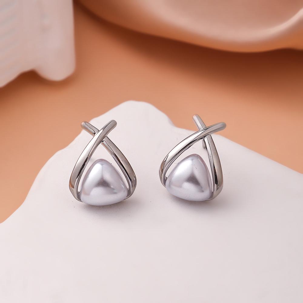 Eleganckie wiszące kolczyki z francuskich pereł: Pozłacany, Wzór Vintage ze Srebra 925