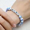 Porcelain Beaded Bracelet Gift - Blue & White Letter Design, Trendy Retro Style for NANA MAMA.
