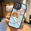 Rilakkuma Anime Niedliche Cartoon Handyhülle Für IPhone 16 15 14 13 12 11 Pro Max Plus 16E Weiche Lederhülle