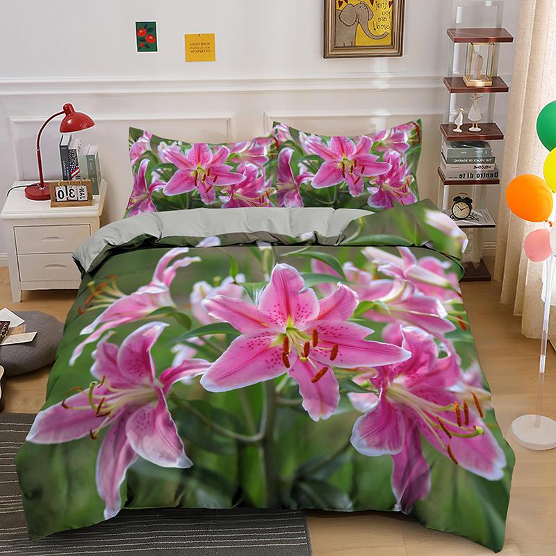 3D Flowers Bedding Set Twin Full King Queen Size Comforter Set for Kids Girl Bedroom Decoration Polyester Duvet Cover Set King