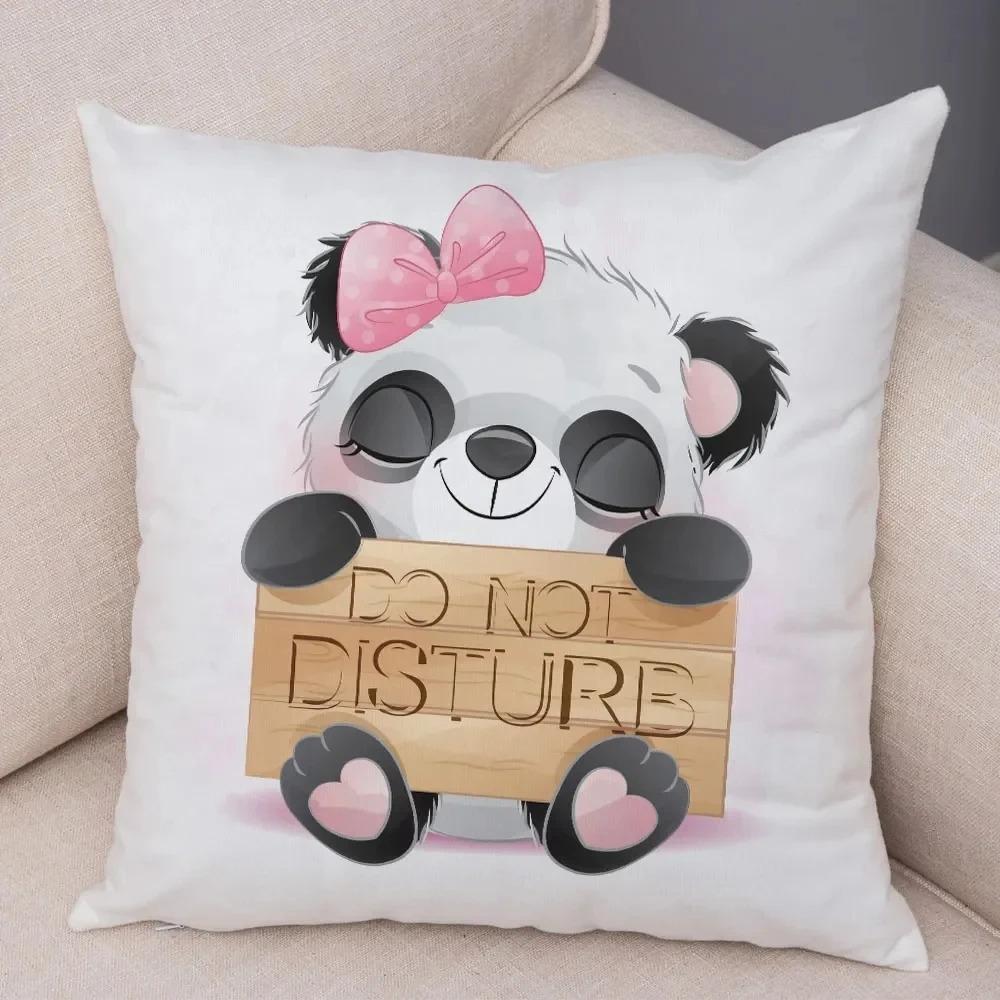 Kreslený Čínský Panda Dekorativní Povlak na Polštář Ozdoby do Auta Kancelář Obývací Pokoj Pohovka Domácí Povlak na Polštář