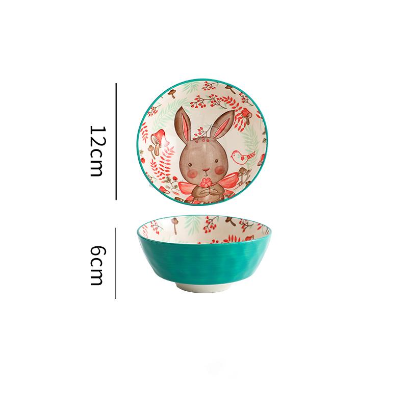 Japanese Ceramic Bowl Cute and Creative Household Tableware Eating Soup Bowl Children's Bowl
